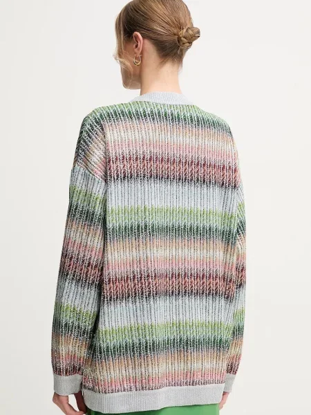 Missoni Swetry Kobieta Wielobarwność S Pasiasty sweterek z cekinami i zielony