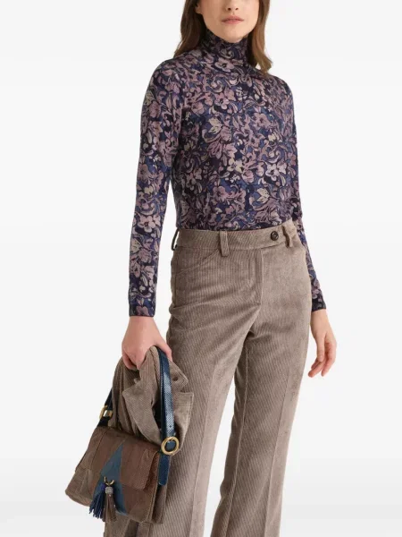 Pulover Maliparmi de lână cu model floral cu imagine albastru