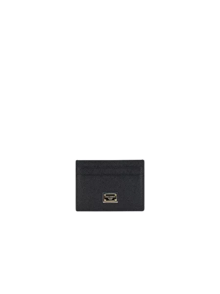 Portfel Dolce And Gabbana skórzany z logo czarny