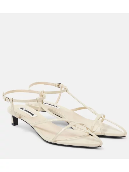 Sandale Jil Sander din piele alb