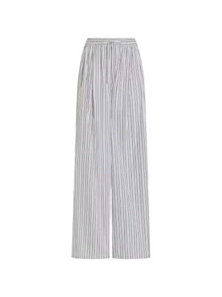 Pantaloni Dolce & Gabbana cu dungi din poplin alb