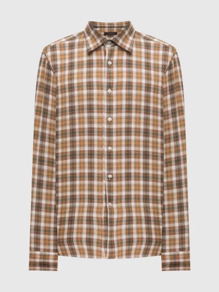 Сорочка в клітинку Slowear бежева