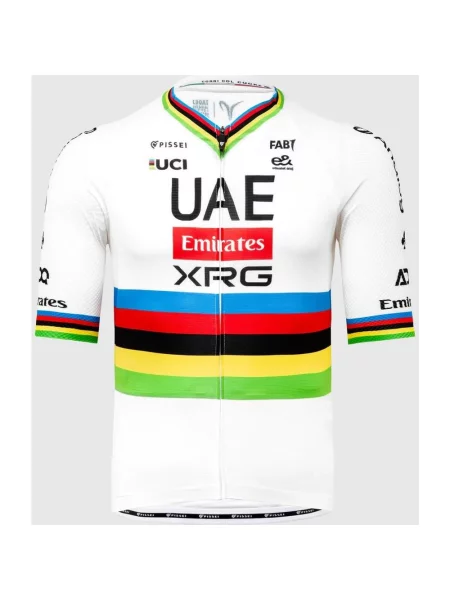 Koszulka rowerowa UAE Team Emirates XRG Official Magistrale Ultra Brandon McNulty krótki rękaw wielokolorowa S biała