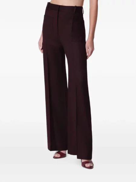 Pantaloni Victoria Beckham evazate roșu