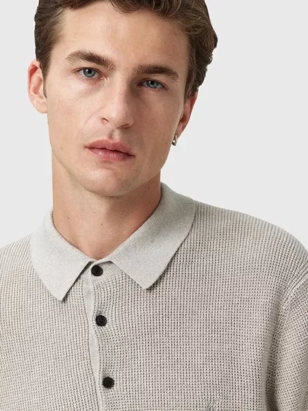 AllSaints sweter z dodatkiem wełny ASPEN lekki szary