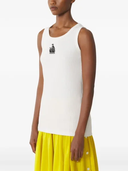 Top Lanvin cu broderie alb
