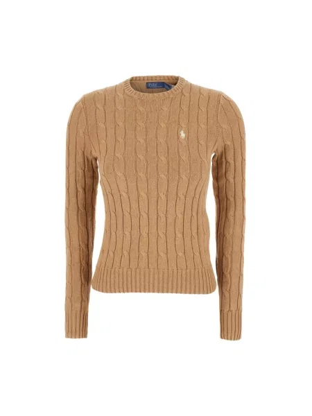 Polo Ralph Lauren sweter z dodatkiem kaszmiru beżowy lekki brązowy