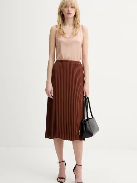 Silvian Heach spódnica MIDIAM brązowa