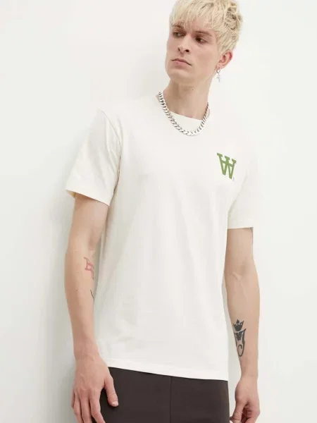 Тениска Wood Wood Ace AA Logo бежово