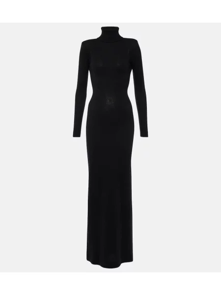 Rochie maxi Tom Ford din cașmir de costum negru