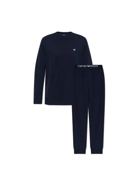 Piżama Emporio Armani niebieska