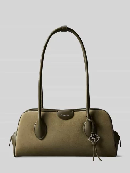 Calvin Klein torebka zamszowa oliwkowa