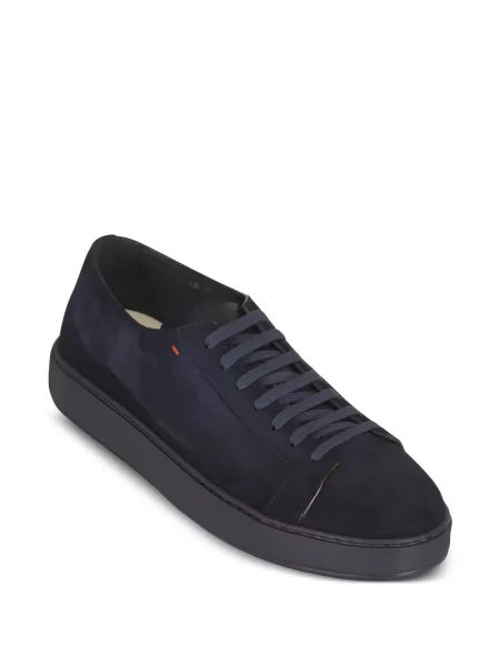 Fűzős szarvasbőr sneaker Santoni kék