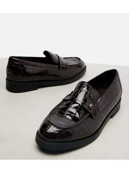Pantofi loafer Jimmy Choo din piele de lac negru