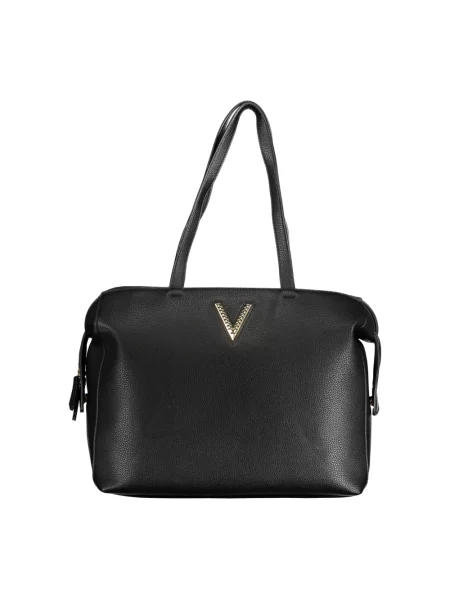 Lniana torebka Valentino czarna