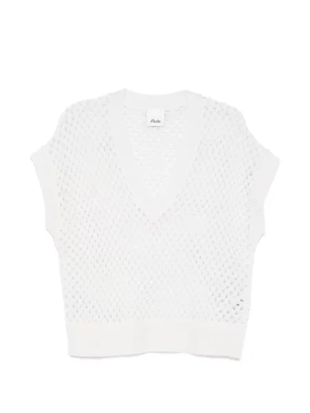 Елек Allude с V-образно деколте бяло