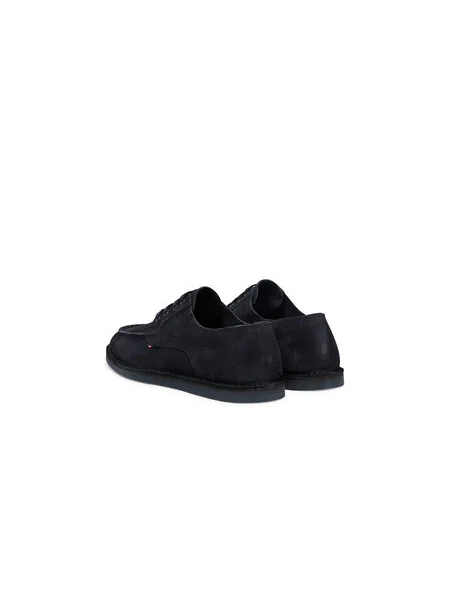 Tommy Hilfiger Poltopánky Stitchdown Suede Derby Tmavomodrá modrá
