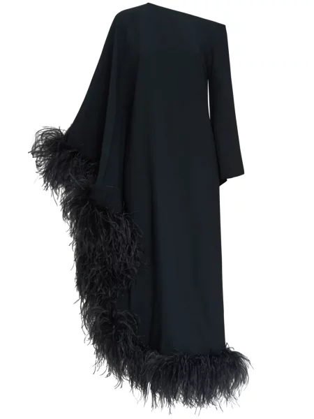 Rochie maxi Taller Marmo cu pene de costum negru