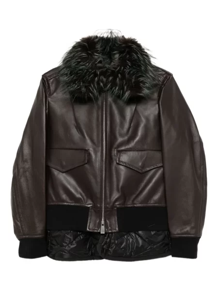Geanta de piele Sacai maro