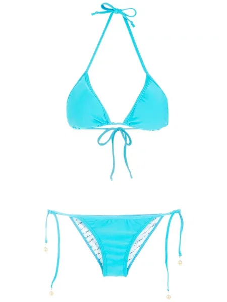 Bikini Amir Slama cu gât halter albastru