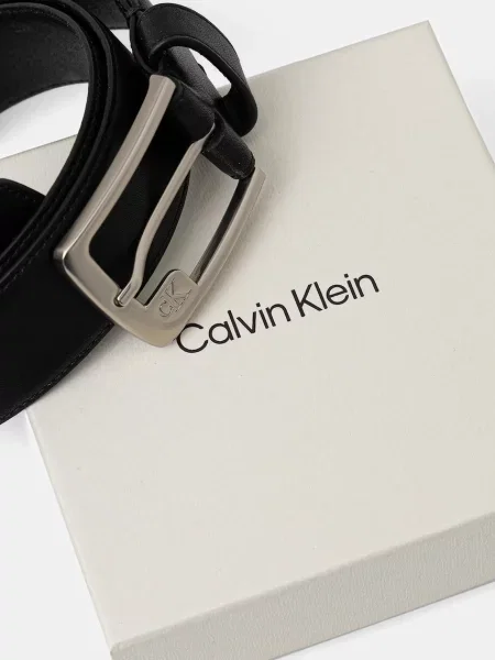 Kožený pásek Calvin Klein pánský černá