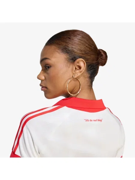Περικομμένο τοπ Adidas Originals από ζέρσεϋ λευκό