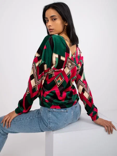 Bluză Fashionhunters verde