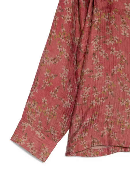 Cămașă Found cu model floral cu imagine roz