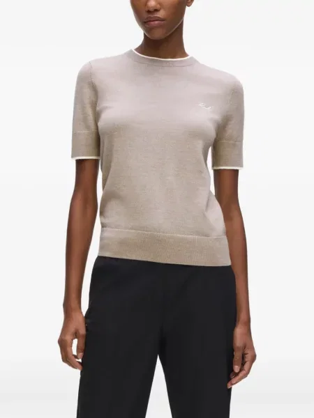 Tricou Karl Lagerfeld cu broderie de lână
