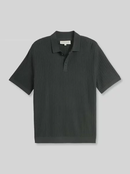 Koszulka polo z czystej bawełny o kroju regular fit Tom Tailor czarna