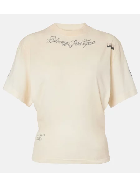 Tricou Balenciaga cu imagine din jerseu alb
