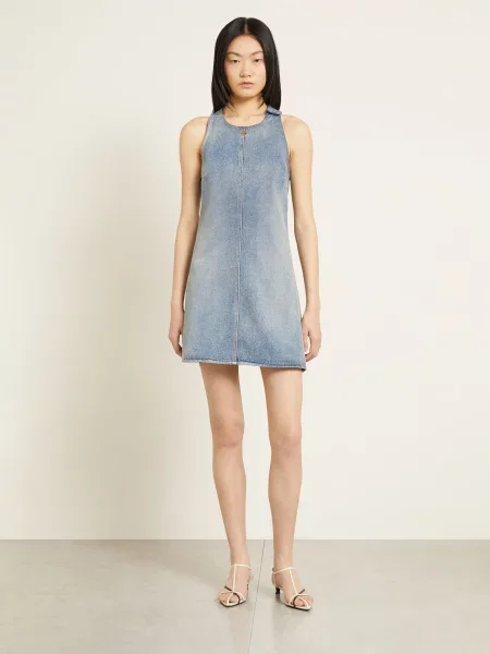 Courrèges Sukienka Jeansowa blau niebieska