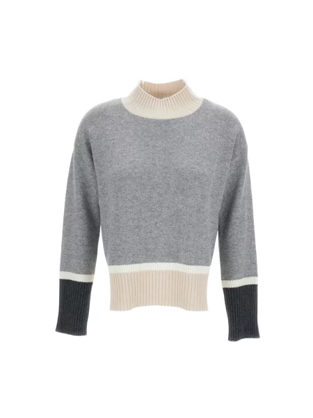 Sweter z golfem Lorena Antoniazzi z kaszmiru szary