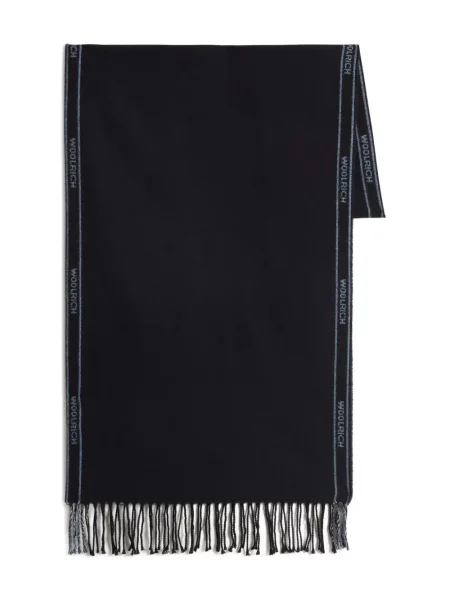 Fular Woolrich cu franjuri negru