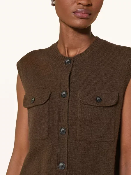 Darling Harbour Pletená Vesta S Kašmírem dark brown hnědá