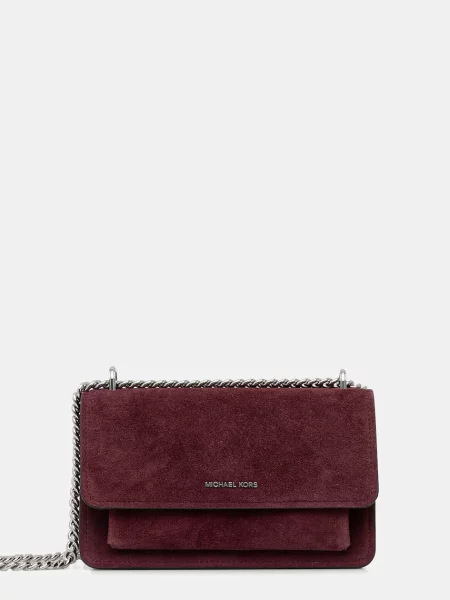 Torebka Michael Kors zamszowa z logo czerwona