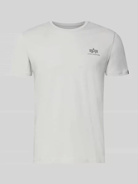 T-shirt z detalami z logo Model BASIC' Alpha Industries
