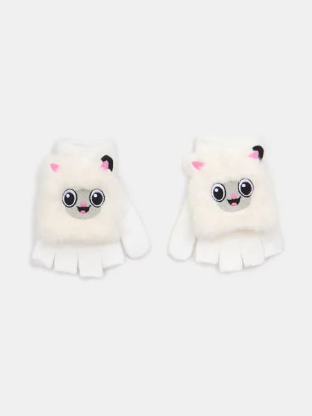 Sinsay Bezprsté rukavice s klapkou kočička Gabby's Dollhouse bílá