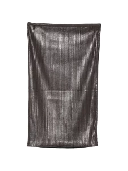 Fustă din piele Tom Ford cu broderie maro