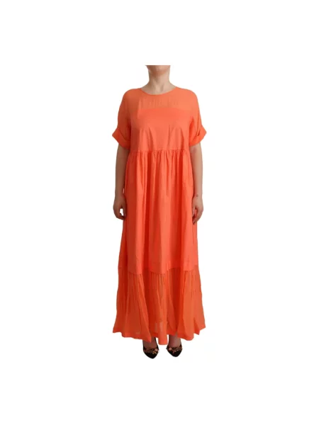 Sukienka maxi Twinset biznesowa pomarańczowa