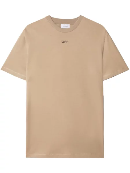 Tricou Off-white cu broderie alb