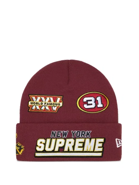 Căciulă Supreme cu broderie roșu