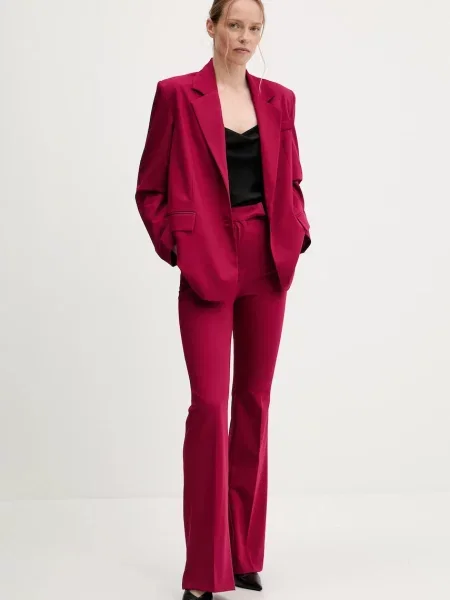 Answear Lab marynarka jednorzędowa gładka różowy