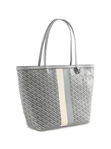 Prugasta shopper torbica Tory Burch s printom siva