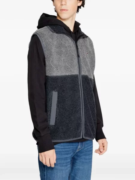 Matlasat vestă denim Tommy Jeans gri