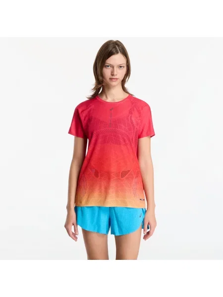 Tricou Asics x Distance Metarun Fade SS Top Pink M roz