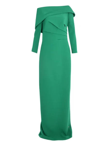 Długa sukienka maxi Safiyaa asymetryczna garniturowa zielona