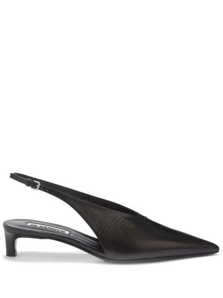 Pantofi cu toc Jil Sander din piele slingback negru
