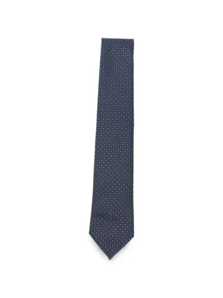 Cravată Emporio Armani de mătase cu imprimeu geometric albastru