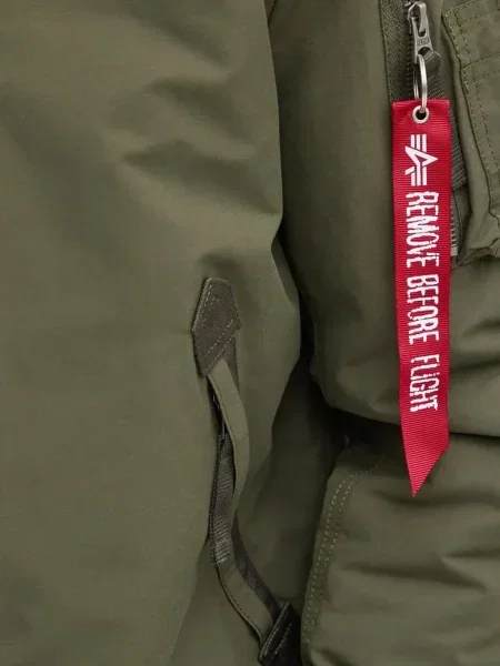 Gulerat blană artificială jachetă de blană Alpha Industries verde